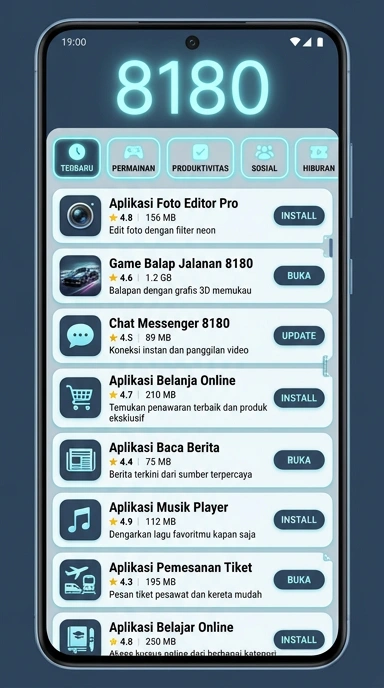 Aplikasi Populer & Kanal Uji | 8180 Hub Unduhan Indonesia