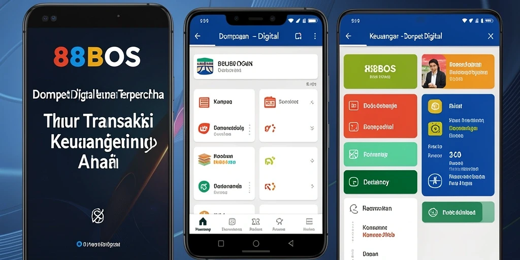 Antarmuka 88BOS yang ramah pengguna dengan berbagai fungsi Dompet Digital.