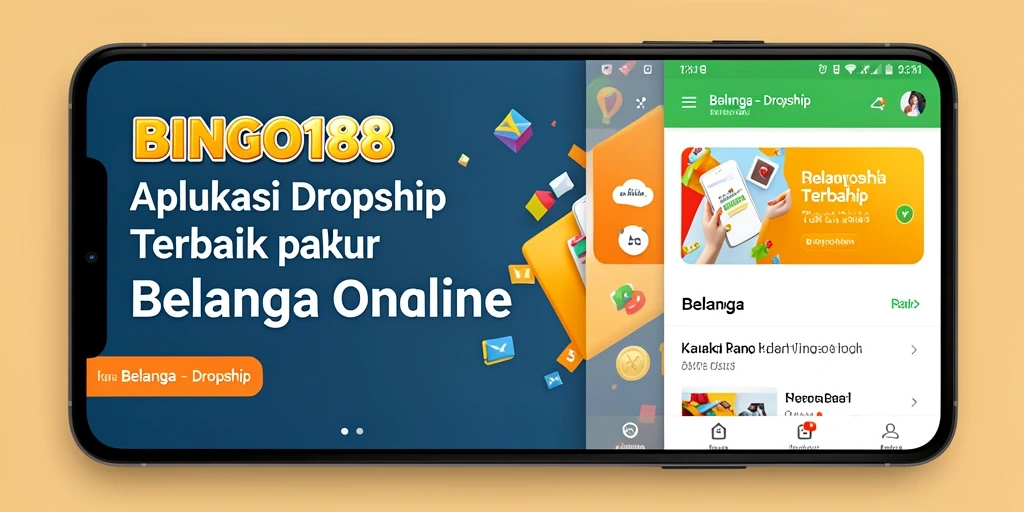 Screenshot aplikasi BINGO188 menampilkan fitur dropship yang user-friendly.