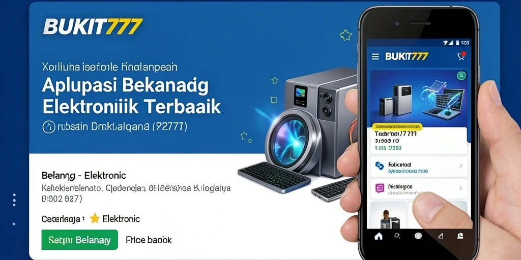 Tampilan antarmuka aplikasi BUKIT777 untuk belanja elektronik.
