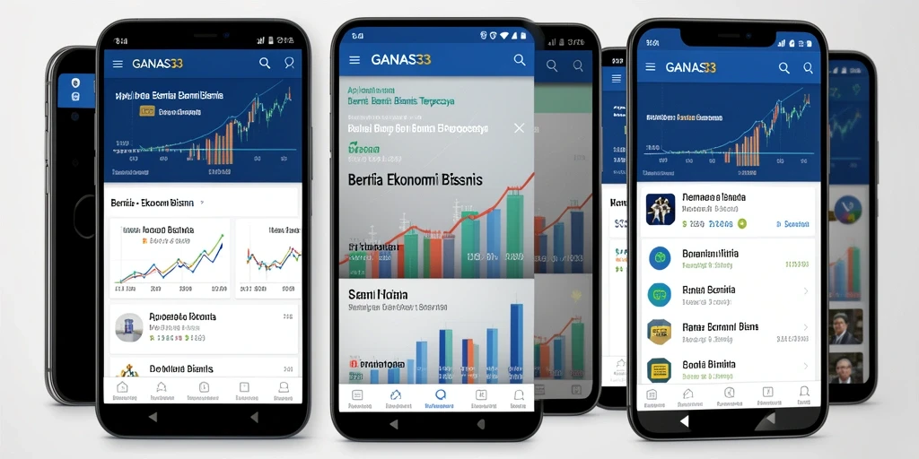 Tampilan antarmuka aplikasi Ekonomi Bisnis GANAS33 yang modern dan informatif.