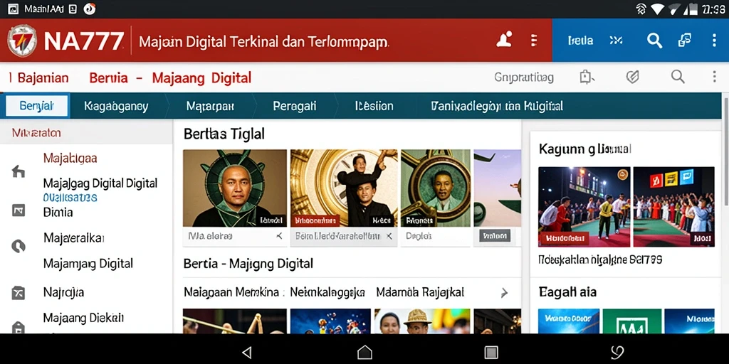 Tampilan antarmuka aplikasi Majalah Digital NA777 yang menarik dan informatif.