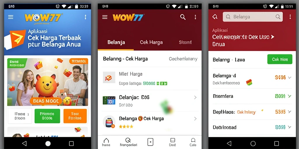 Antarmuka WOW77 menampilkan berbagai harga produk dengan jelas.